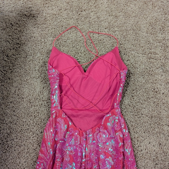 Prom Dress - Fuscia / Dark pink Size 1/2. - Picture 5 of 6
